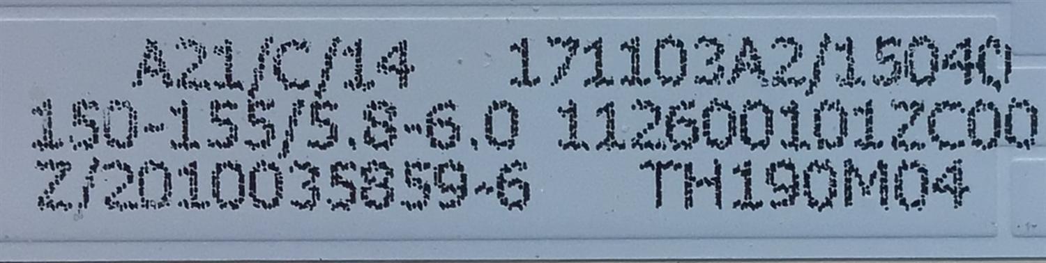 LED PARA TV ELEMENT (1 PIEZA) / NUMERO DE PARTE 303TH190034 / TFMT19D03-ZC22AG-02 / TH190M04 / 112600101ZC00 / Z/2010035859-6 / 171103A2/15040 / MODELO ELEFW195 - Imagen 3